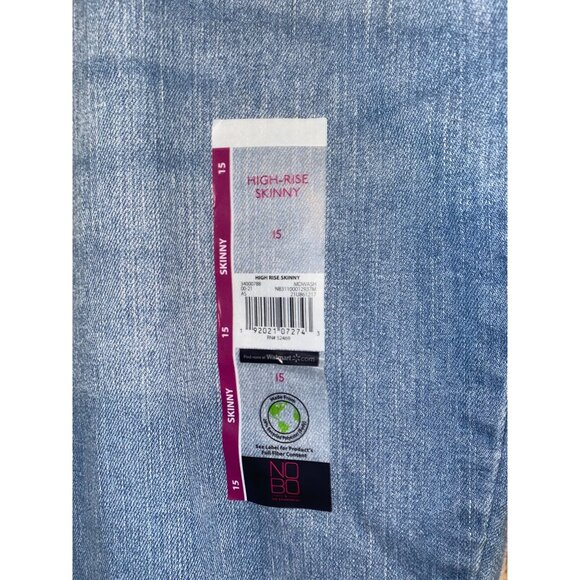 NO BO No Boundaries Skinny High Rise Stretch Denim Blue Jeans Womens Size 15 NWT - Picture 6 of 10